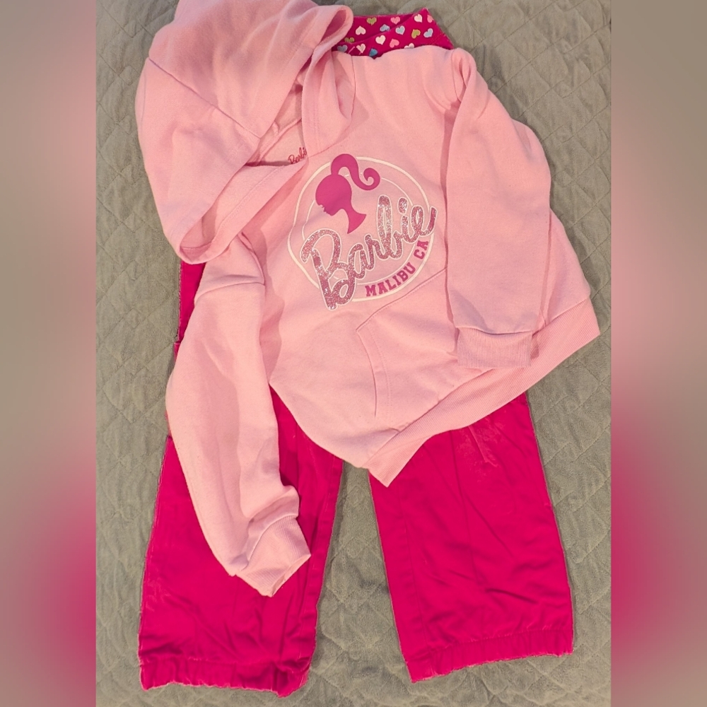 Barbie Size 6 Pink Sweatshirt And Carter's Pants for Kids